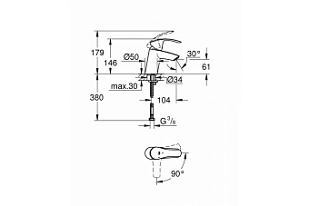 Смеситель для раковины GROHE Eurosmart 32154002 хром