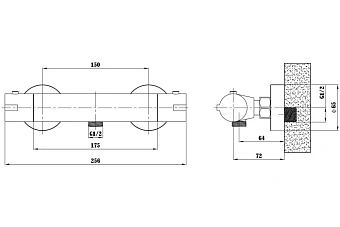 Смеситель для душа ESKO Mikros T3080 Black чёрный матовый
