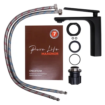 Смеситель для раковины Maxonor PL1096-7 чёрный