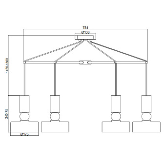 Светильник подвесной Maytoni Void MOD030PL-06GR 40Вт E14