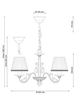 Люстра подвесная Lucia Tucci ORIA 144.3 white 180Вт 3 лампочек E14