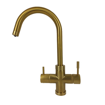 Смеситель для кухни Paini Cox 78PJ6433VL2KM с краном для питьевой воды золото
