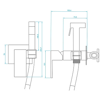 Гигиенический душ RGW Shower Panels 511408207-01 SP-207 хром