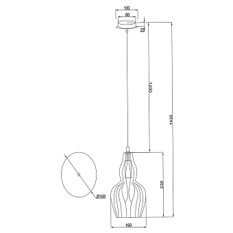 Светильник подвесной Maytoni Eustoma MOD238-PL-01-B 40Вт E14