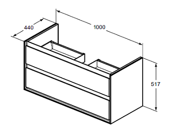 Тумба под раковину подвесная IDEAL STANDARD CONNECT AIR E0821UK 44х100х51,7см