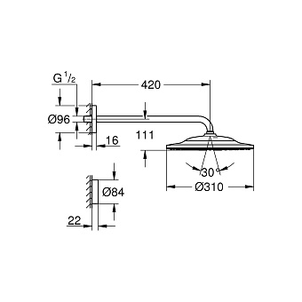 Верхний душ GROHE Rainshower 310 SmartConnect 26640000 хром
