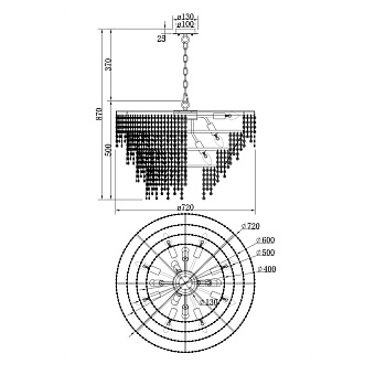 Светильник подвесной Maytoni Noa DIA202PL-15CH 60Вт E14
