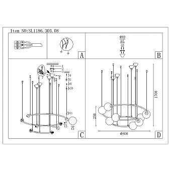 Светильник подвесной ST Luce ARKOS SL1186.303.08 40Вт G9