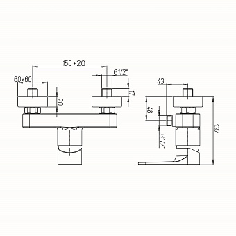 Смеситель для душа Paini Flat KKCR5112SLMKM хром
