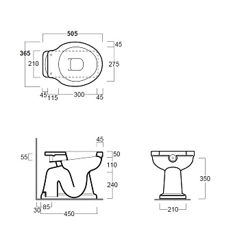 Чаша напольная SIMAS LO901bi
