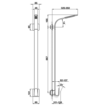 Верхний душ Cisal Kawa KA00400041 белый (матовый)