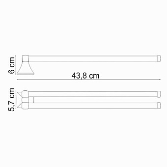 Полотенцедержатель WASSERKRAFT Wern K-2500 K-2531 хром 43,8см