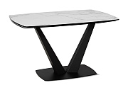 Кухонный стол раскладной AERO 85х120х76см закаленное стекло/керамика/сталь Carrara