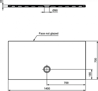 Душевой поддон IDEAL STANDARD STRADA T2578YK 70х140см