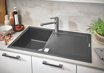 Мойка кухонная GROHE K500 31644AT0 86х50см серый