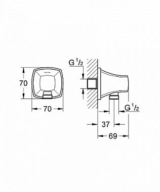 Шланговое подключение GROHE 27970DA0 бронза