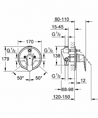 Смеситель для ванны GROHE Eurosmart Cosmopolitan 32879000 хром