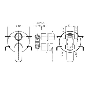 Смеситель для душа Paini Nove 09YO6911 чёрный