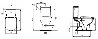 Чаша для унитаза IDEAL STANDARD TEMPO T331201 без сиденья