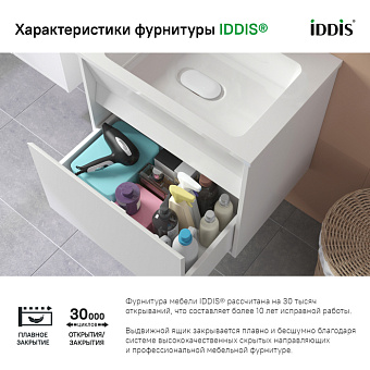 Тумба с раковиной IDDIS Esper ESP80W0i95K 45х76,3х55см