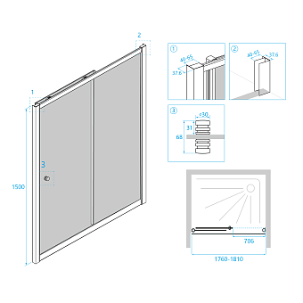 Стеклянная шторка на ванну RGW Screens 04114218-11 SC-42 150х180см