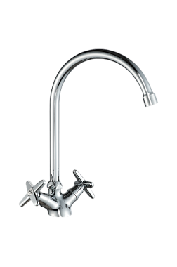 Смеситель для кухни VODA VASILEK VL 519 высокий излив хром