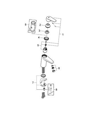 Смеситель для раковины GROHE Eurodisc Cosmopolitan 2338220E хром