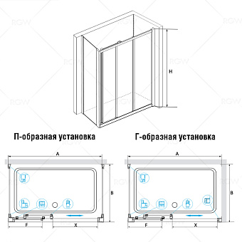 Угловое ограждение RGW Classic 04094087-011 CL-40 185х70см стекло прозрачное