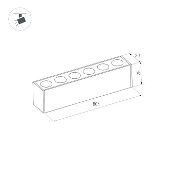 Магнитный трековый светильник Arlight Mag-Dots-25 034205 24Вт LED чёрный
