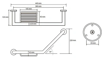 Поручень для ванной BEMETA OMEGA 104307631 40см хром