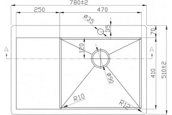 Мойка кухонная MELANA ProfLine D7851HB-R 78х51см графит