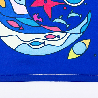 Шторка для ванной WASSERKRAFT Salm 180х180см синий