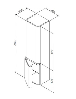 Пенал подвесной AM-PM Sensation M30CHR0406TF 35х40х155см табачный дуб