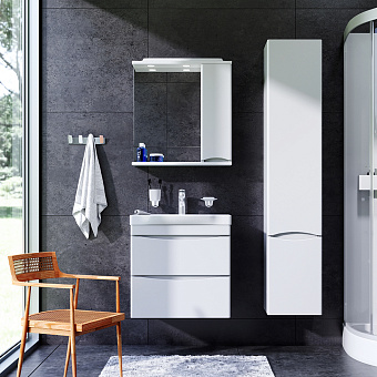 Шкаф зеркальный AM-PM Like M80MPR0651WG 15х65х78см с подсветкой