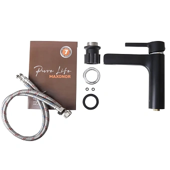 Смеситель для раковины Maxonor PL1093-7 чёрный