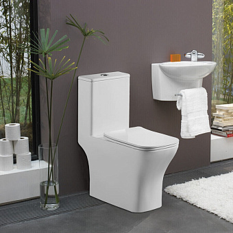 Унитаз напольный Azario Lodi AZ-8617 безободковый с микролифтом