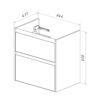 Тумба под раковину напольная LEMARK Combi LM03C70T-dub 44х64,4х65см