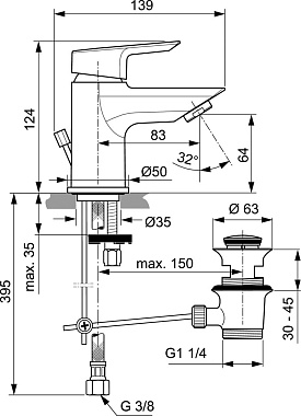 Смеситель для раковины IDEAL STANDARD TESI A6566AA хром