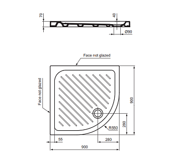 Душевой поддон IDEAL STANDARD Sevafresh W833561 90х90см
