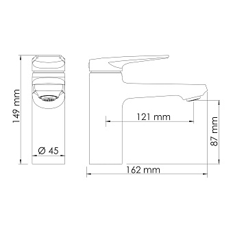 Смеситель для раковины WASSERKRAFT Glan 6603 чёрный