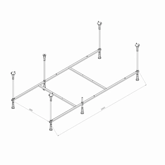 Каркас под ванную AM-PM Func W84A-170-080W-R 164см