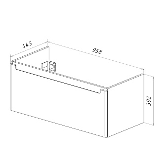 Тумба под раковину подвесная LEMARK Buno mini LM05BM100T 45х95,8х39,2см
