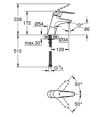 Смеситель для раковины GROHE Euroeco Speсial 32765000 хром