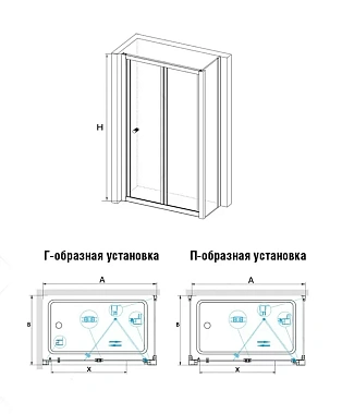 Угловое ограждение RGW Classic 040941759-011 CL-41 185х90см стекло прозрачное