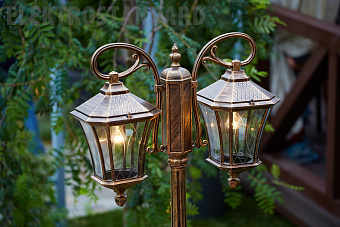 Светильник ландшафтный Elektrostandard Virgo a031930 GLXT-1450F/2 60Вт IP44 E27 чёрное золото