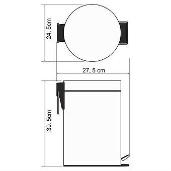 Мусорное ведро WASSERKRAFT K-612 хром 12л с педалью