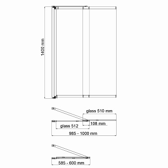 Стеклянная шторка на ванну WASSERKRAFT Main 41S02-100WS Fixed 140х100см
