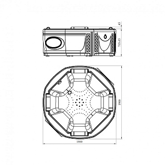 Ванна акриловая RADOMIR ФАРНЕЗЕ 4-01-0-0-1-425 190х190см отдельностоящая