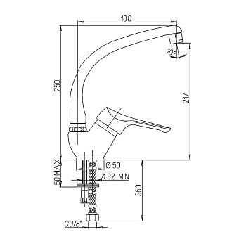 Смеситель для кухни Paini Dilos 76CR571KM поворотный излив хром