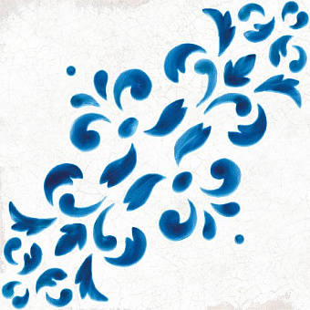 Матовый керамогранит WOW Blanc Et Bleu 108789 Antique Decor 18,5х18,5см 0,413кв.м.